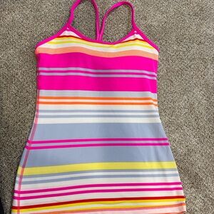 Lululemon Womens activewear striped power Y tank Sz 6